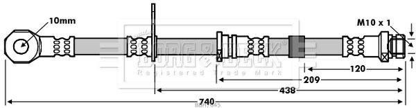 BORG & BECK Bremžu šļūtene BBH7645